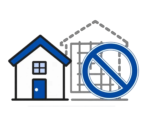 再建築不可物件を表すイラスト
