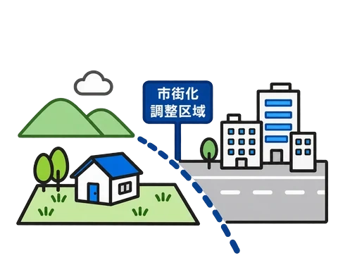 市街化調整区域を表すイラスト